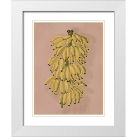 Platano II Pink White Modern Wood Framed Art Print with Double Matting by Urban Road