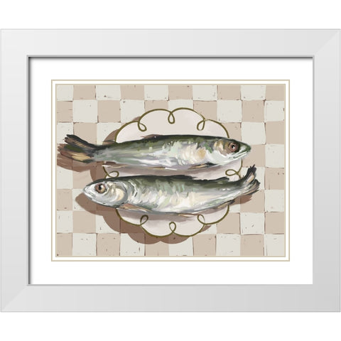 Catch of the Day Neutral White Modern Wood Framed Art Print with Double Matting by Urban Road