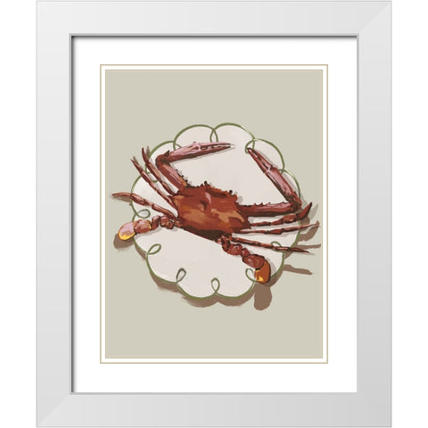 Crustacean Beige White Modern Wood Framed Art Print with Double Matting by Urban Road