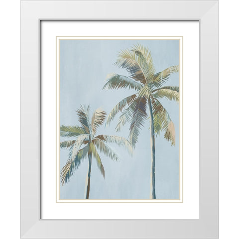 Whispering Palms White Modern Wood Framed Art Print with Double Matting by Urban Road