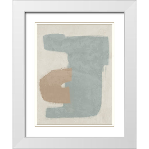 Composed Light Teal White Modern Wood Framed Art Print with Double Matting by Urban Road