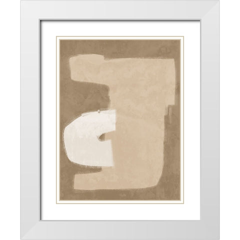 Composed Beige White Modern Wood Framed Art Print with Double Matting by Urban Road