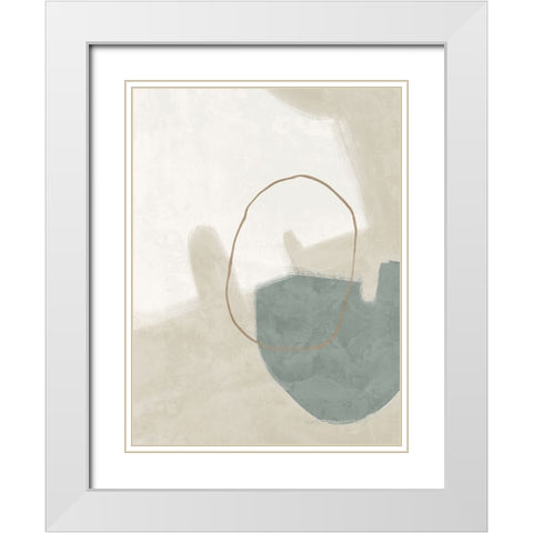 Nonchalant Teal White Modern Wood Framed Art Print with Double Matting by Urban Road