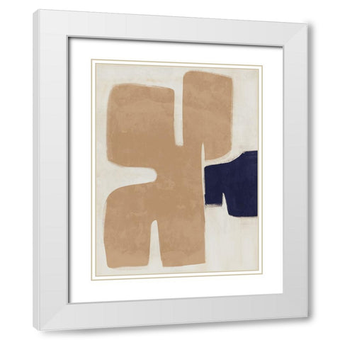 Poised Warm Beige White Modern Wood Framed Art Print with Double Matting by Urban Road