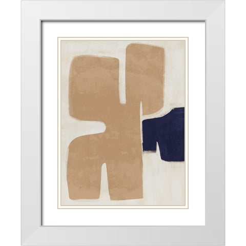 Poised Warm Beige White Modern Wood Framed Art Print with Double Matting by Urban Road