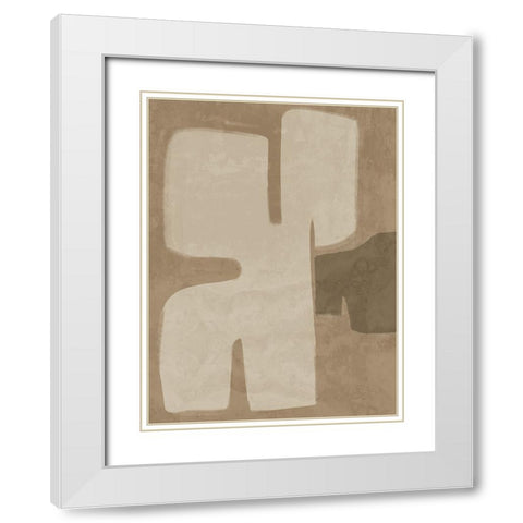 Poised Brown White Modern Wood Framed Art Print with Double Matting by Urban Road