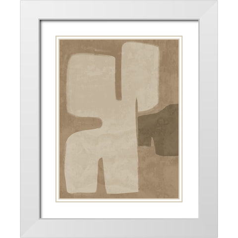 Poised Brown White Modern Wood Framed Art Print with Double Matting by Urban Road