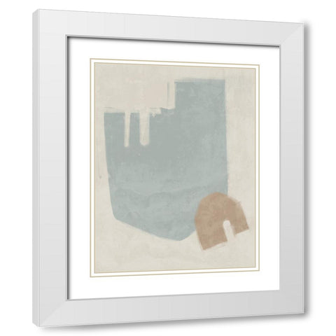 Blase Light Blue White Modern Wood Framed Art Print with Double Matting by Urban Road