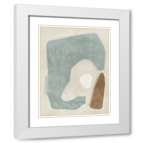 Easy Does It Light Teal White Modern Wood Framed Art Print with Double Matting by Urban Road