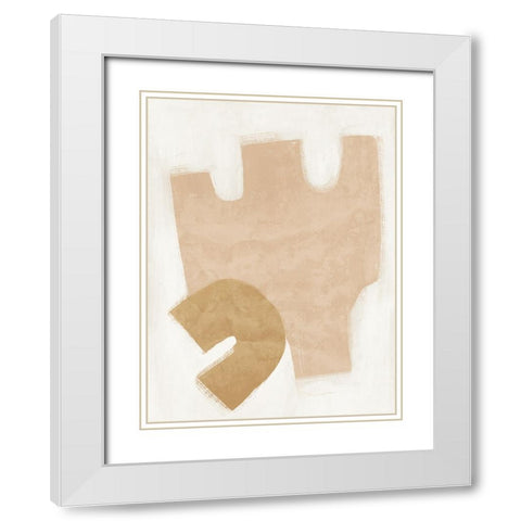 Amity Neutral White Modern Wood Framed Art Print with Double Matting by Urban Road