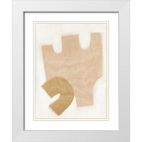 Amity Neutral White Modern Wood Framed Art Print with Double Matting by Urban Road