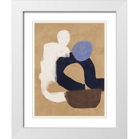 At Ease Blue White Modern Wood Framed Art Print with Double Matting by Urban Road