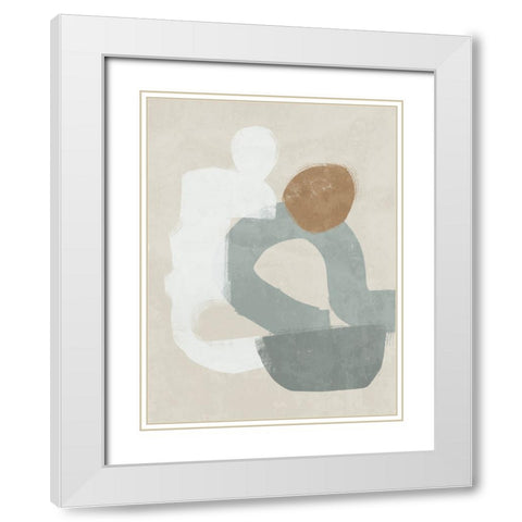 At Ease Light Teal White Modern Wood Framed Art Print with Double Matting by Urban Road