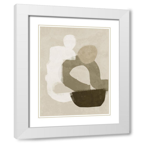 At Ease Dark Brown White Modern Wood Framed Art Print with Double Matting by Urban Road