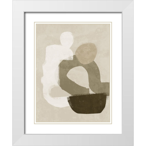 At Ease Dark Brown White Modern Wood Framed Art Print with Double Matting by Urban Road