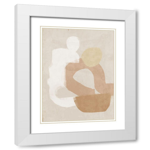 At Ease Neutral White Modern Wood Framed Art Print with Double Matting by Urban Road