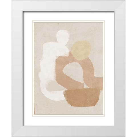 At Ease Neutral White Modern Wood Framed Art Print with Double Matting by Urban Road