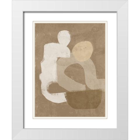 At Ease Brown White Modern Wood Framed Art Print with Double Matting by Urban Road