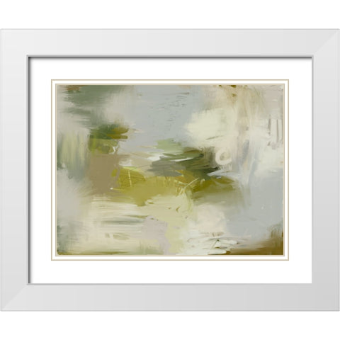 Evergreen White Modern Wood Framed Art Print with Double Matting by Urban Road