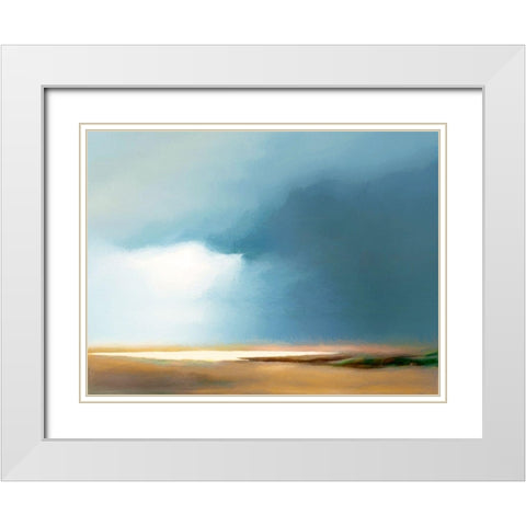 Nullabor Plains White Modern Wood Framed Art Print with Double Matting by Urban Road