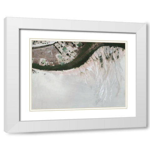 Ice Stream White Modern Wood Framed Art Print with Double Matting by Urban Road