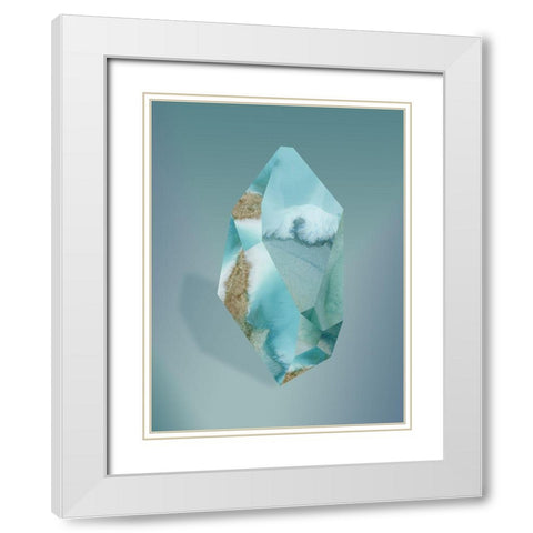 Amazonite White Modern Wood Framed Art Print with Double Matting by Urban Road