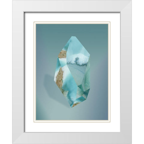 Amazonite White Modern Wood Framed Art Print with Double Matting by Urban Road