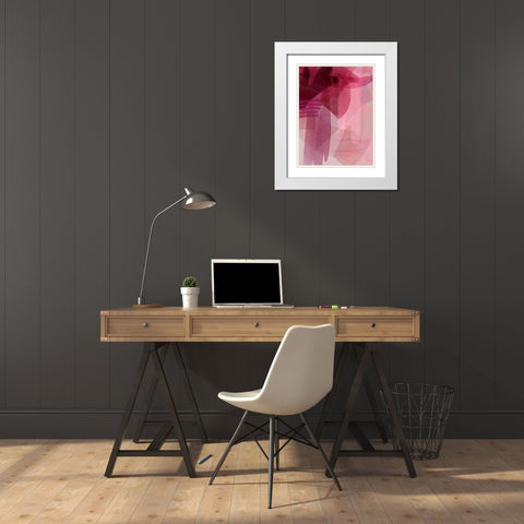 Merlot White Modern Wood Framed Art Print with Double Matting by Urban Road