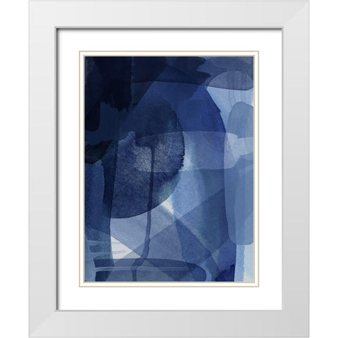 Azul White Modern Wood Framed Art Print with Double Matting by Urban Road