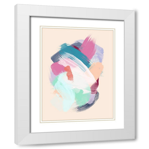 Pastel Swarm White Modern Wood Framed Art Print with Double Matting by Urban Road