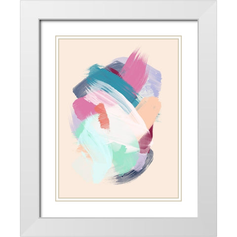 Pastel Swarm White Modern Wood Framed Art Print with Double Matting by Urban Road