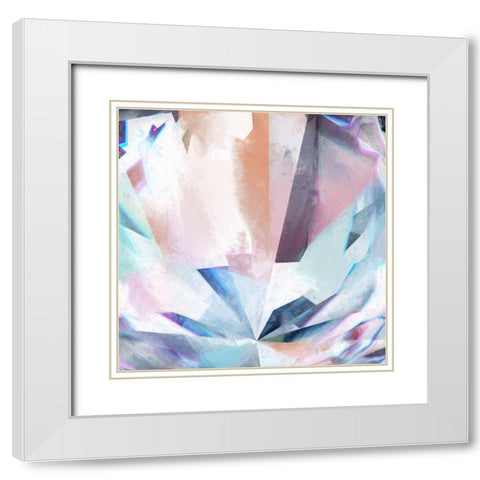 Crystal Lattice White Modern Wood Framed Art Print with Double Matting by Urban Road