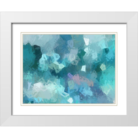 Azure Shine White Modern Wood Framed Art Print with Double Matting by Urban Road