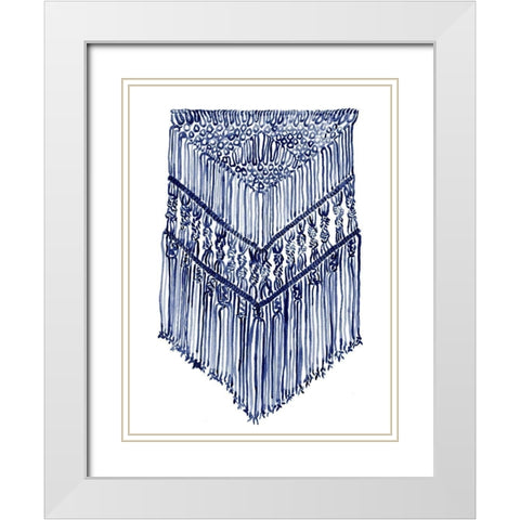 Gyspy Indigo White Modern Wood Framed Art Print with Double Matting by Urban Road