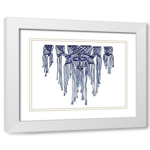 Nomad Indigo White Modern Wood Framed Art Print with Double Matting by Urban Road