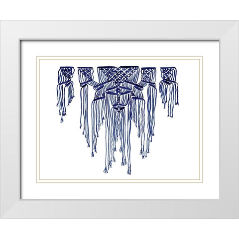 Nomad Indigo White Modern Wood Framed Art Print with Double Matting by Urban Road