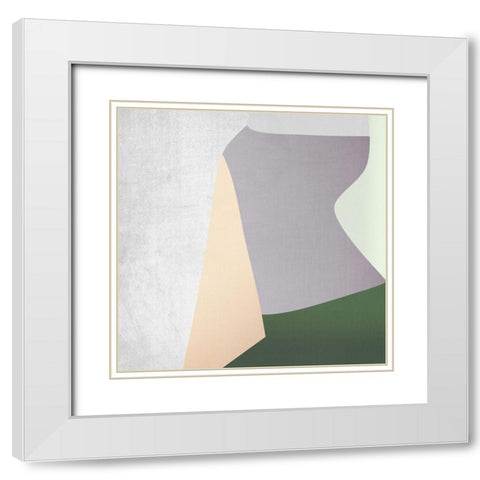 Stained Glass White Modern Wood Framed Art Print with Double Matting by Urban Road