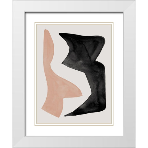 Reprieve Nude White Modern Wood Framed Art Print with Double Matting by Urban Road