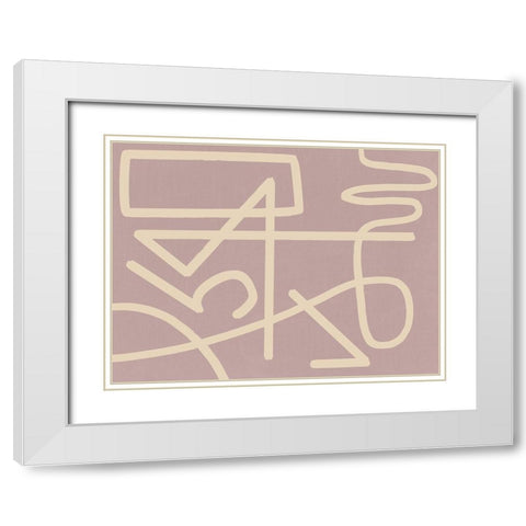 Arabesque Blush White Modern Wood Framed Art Print with Double Matting by Urban Road