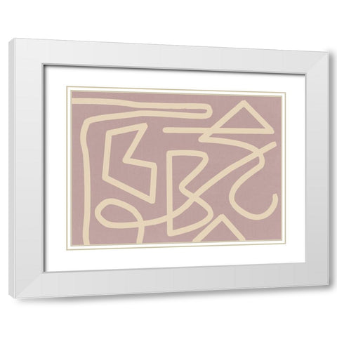 Allegro Blush White Modern Wood Framed Art Print with Double Matting by Urban Road