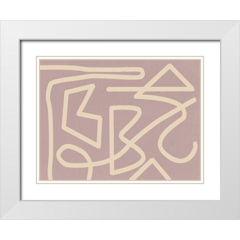 Allegro Blush White Modern Wood Framed Art Print with Double Matting by Urban Road