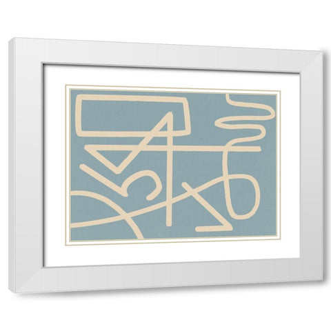 Arabesque Smoke White Modern Wood Framed Art Print with Double Matting by Urban Road