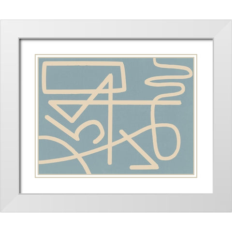 Arabesque Smoke White Modern Wood Framed Art Print with Double Matting by Urban Road