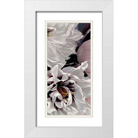 Fleur Triptych - Panel 2 White Modern Wood Framed Art Print with Double Matting by Urban Road
