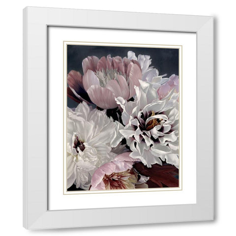 Fleur White Modern Wood Framed Art Print with Double Matting by Urban Road