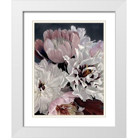 Fleur White Modern Wood Framed Art Print with Double Matting by Urban Road