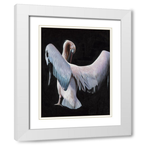 Pelican White Modern Wood Framed Art Print with Double Matting by Urban Road