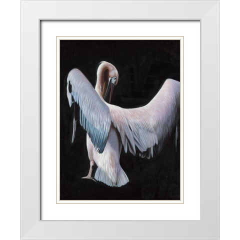 Pelican White Modern Wood Framed Art Print with Double Matting by Urban Road