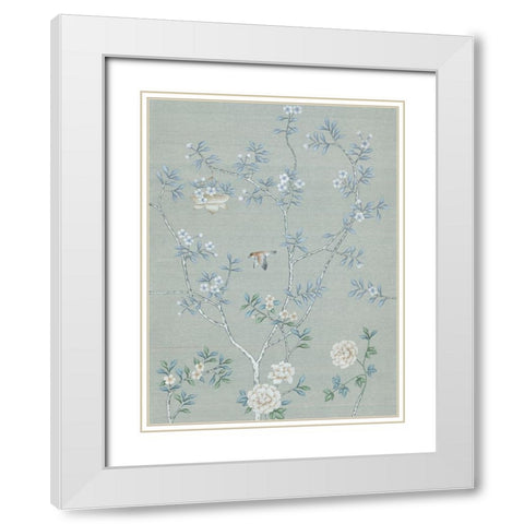 Magnolia I White Modern Wood Framed Art Print with Double Matting by Urban Road