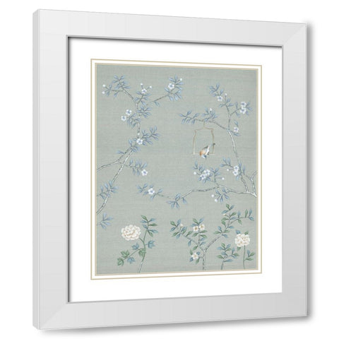 Magnolia III White Modern Wood Framed Art Print with Double Matting by Urban Road